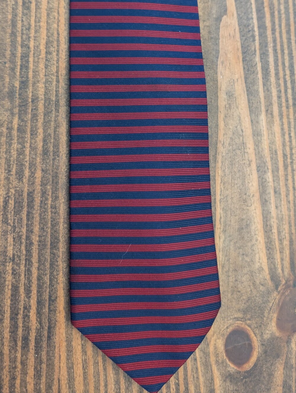 Brooks Brothers Red and Navy Striped Silk Tie 56"L X 3.5"W